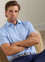 PETER MILLAR Parker Performance Jersey Polo Shirt - Men's Classic Fit - Stream Blue