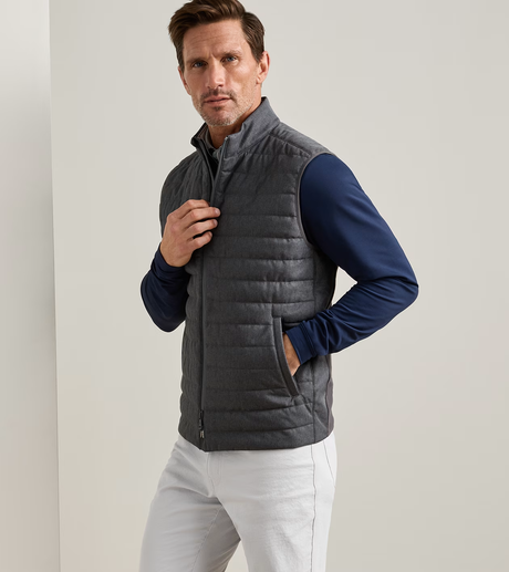 Peter Millar Parks Hybrid Gilet in Iridium - model front view