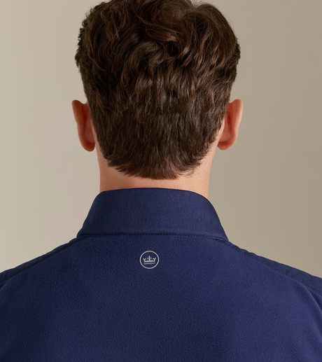 Peter Millar Parks Hybrid Gilet in Navy - back neck logo detail