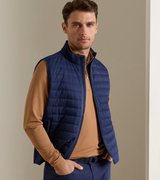Peter Millar Parks Hybrid Gilet in Navy - model front view