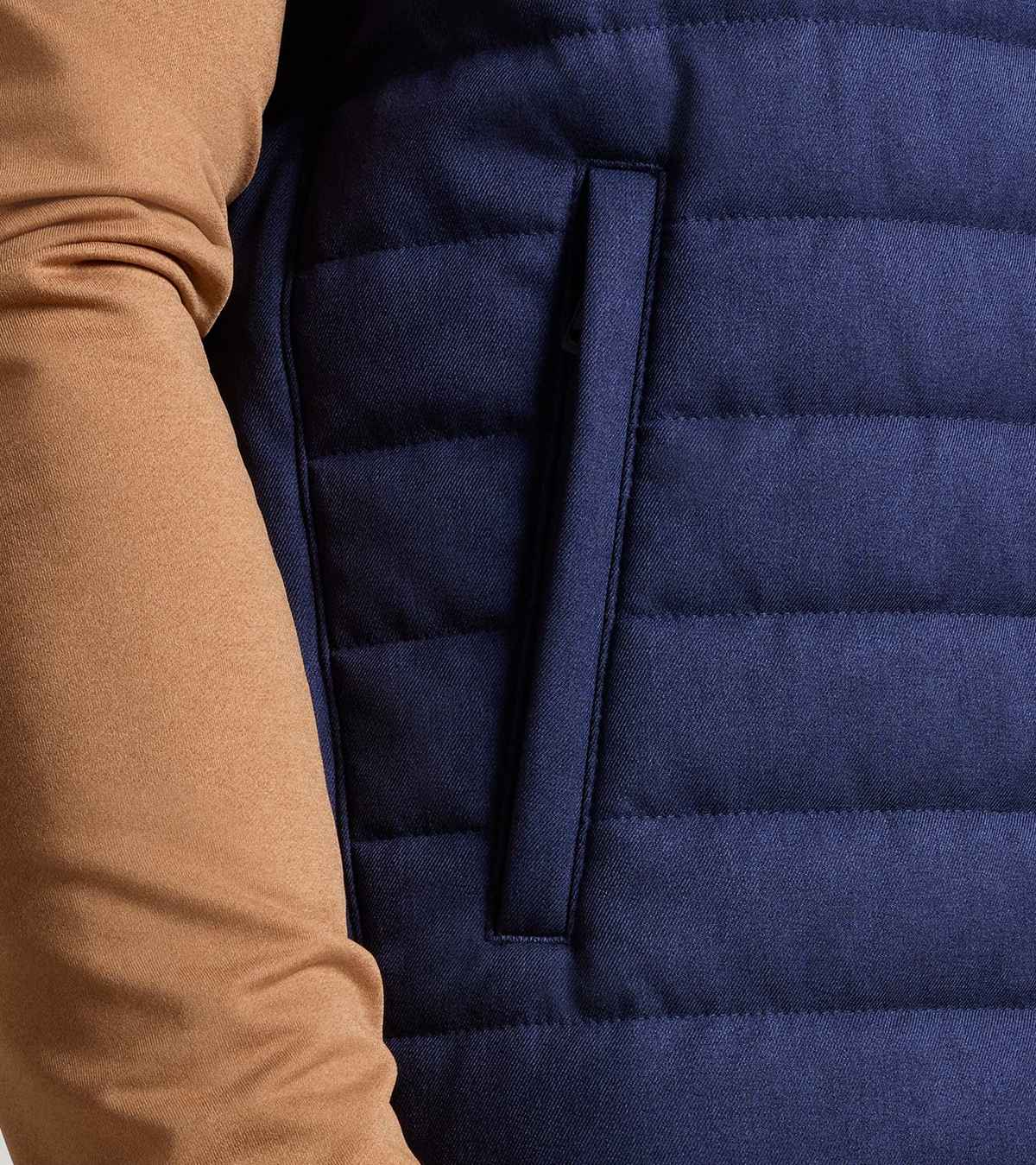 Peter Millar Parks Hybrid Gilet in Navy - pocket detail