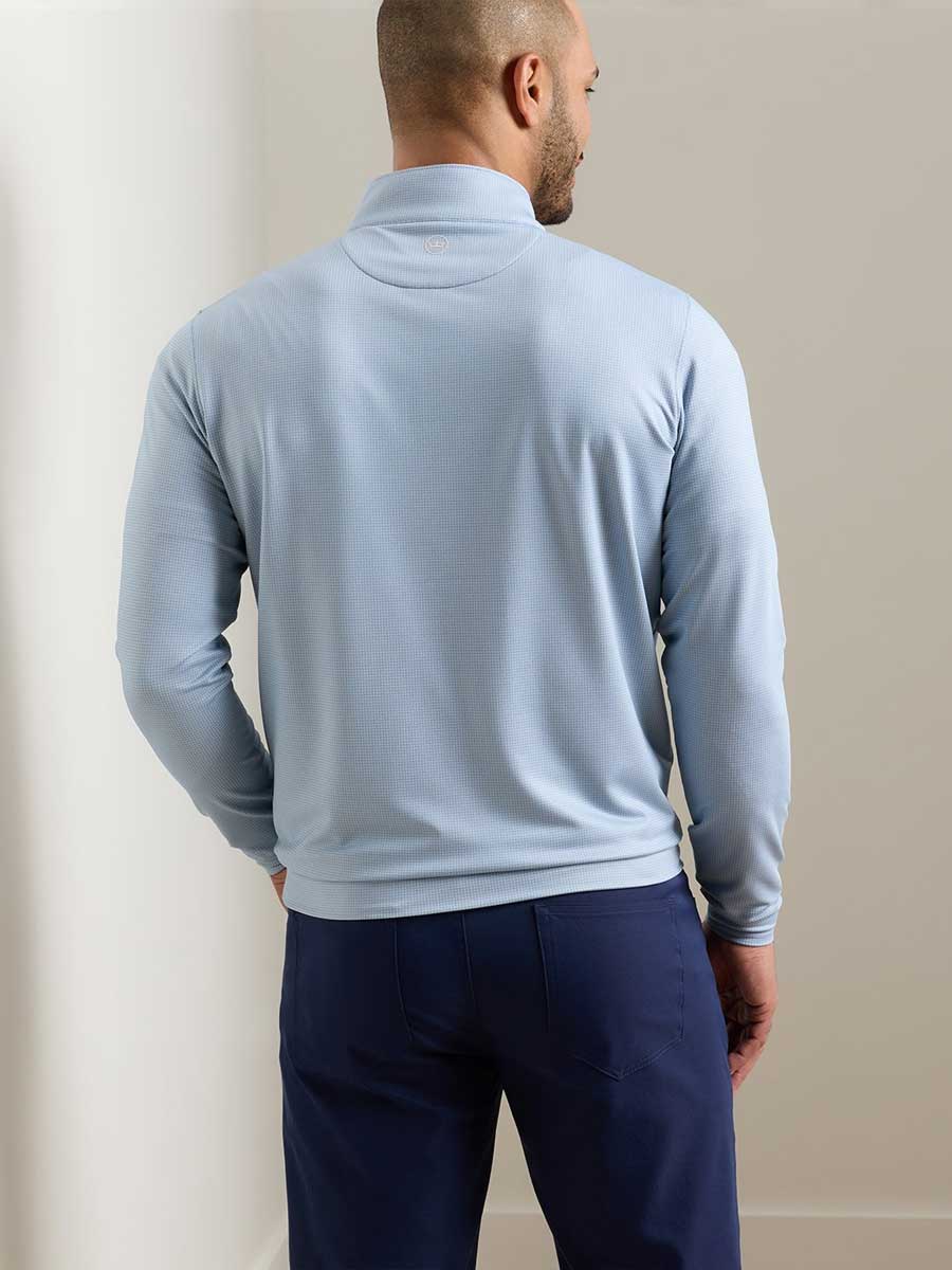 PETER MILLAR Perth Basketweave Performance Quarter Zip Sweater - Mens - Lakeside