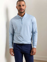 PETER MILLAR Perth Basketweave Performance Quarter Zip Sweater - Mens - Lakeside