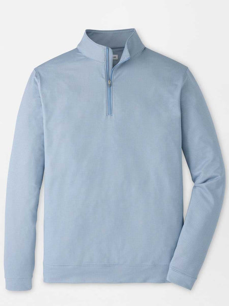 PETER MILLAR Perth Basketweave Performance Quarter Zip Sweater - Mens - Lakeside