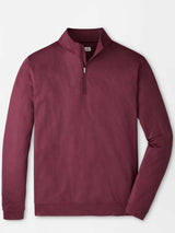 PETER MILLAR Perth Herringbone Performance Quarter Zip Sweater - Mens - Bordeaux