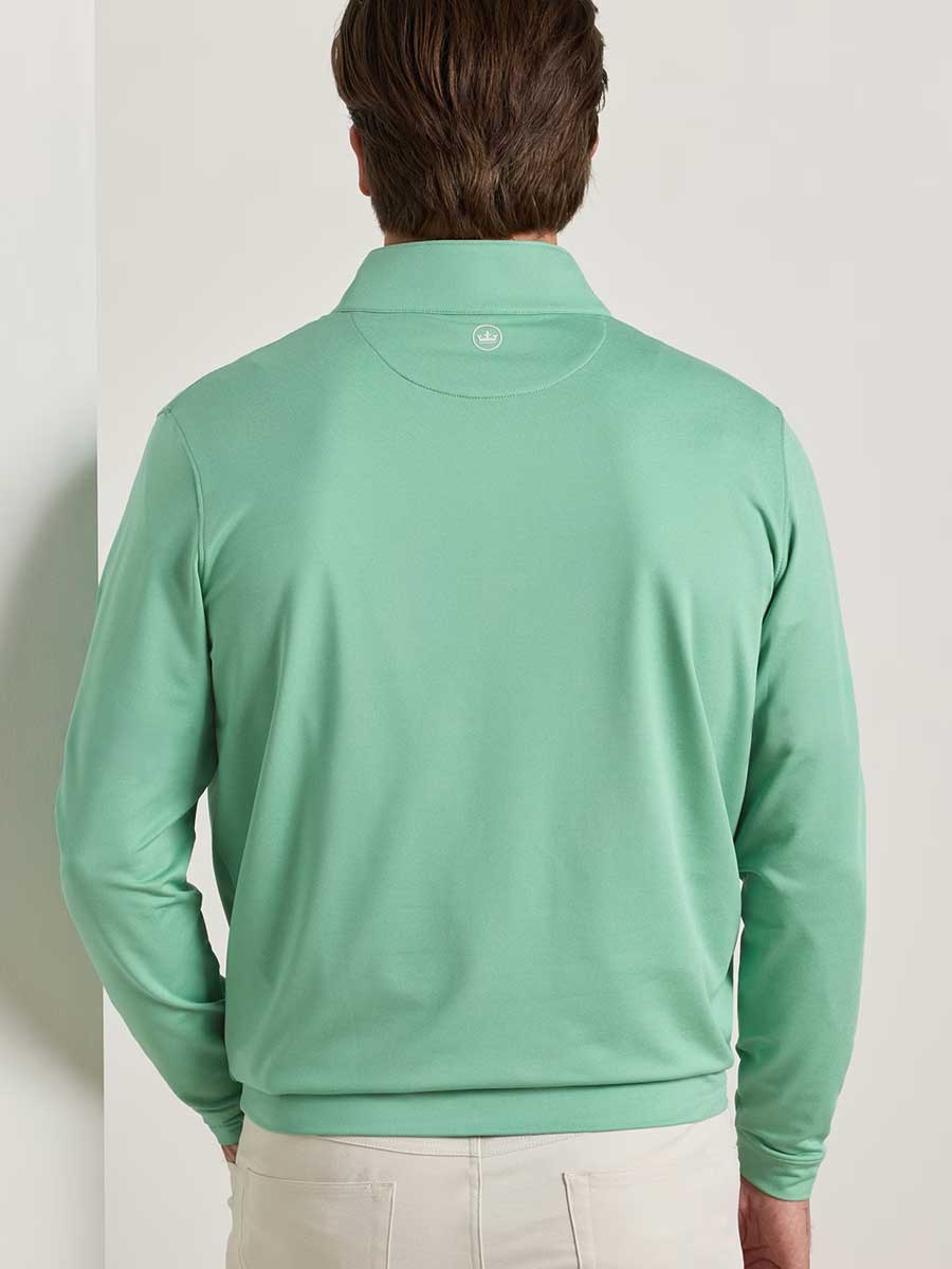 PETER MILLAR Perth Melange Performance Quarter Zip Sweater - Mens - Fresh Mint