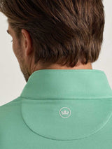 PETER MILLAR Perth Melange Performance Quarter Zip Sweater - Mens - Fresh Mint