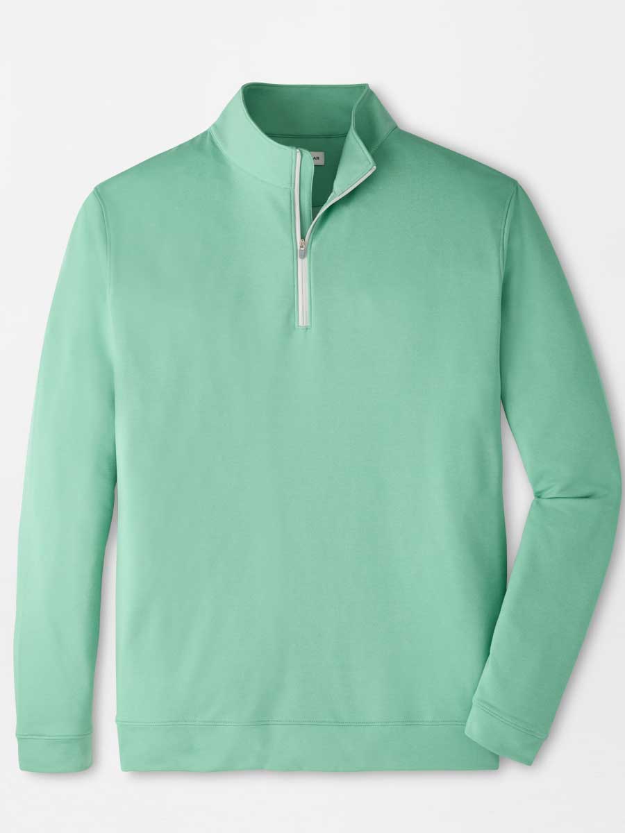 PETER MILLAR Perth Melange Performance Quarter Zip Sweater - Mens - Fresh Mint