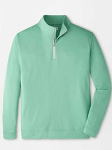 PETER MILLAR Perth Melange Performance Quarter Zip Sweater - Mens - Fresh Mint