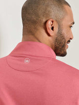 PETER MILLAR Perth Melange Performance Quarter Zip Sweater - Mens - Red Coral