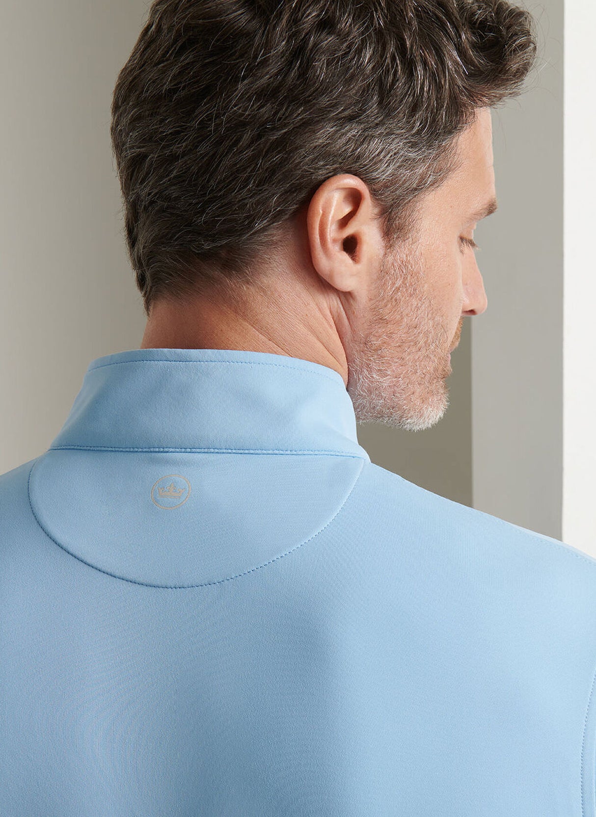 PETER MILLAR Perth Performance Quarter Zip Sweater - Mens - Cottage Blue