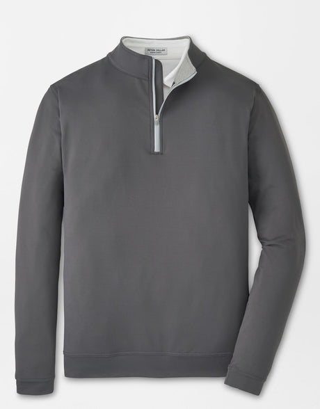 PETER MILLAR Perth Performance Quarter Zip Sweater - Mens - Iron