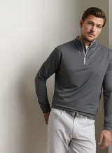 PETER MILLAR Perth Performance Quarter Zip Sweater - Mens - Iron