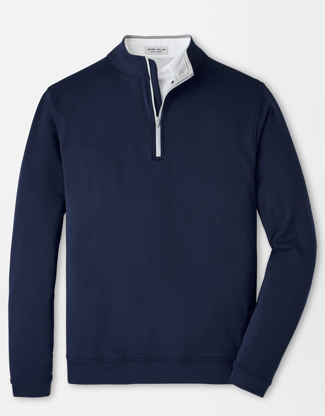 PETER MILLAR Perth Performance Quarter Zip Sweater - Mens - Navy