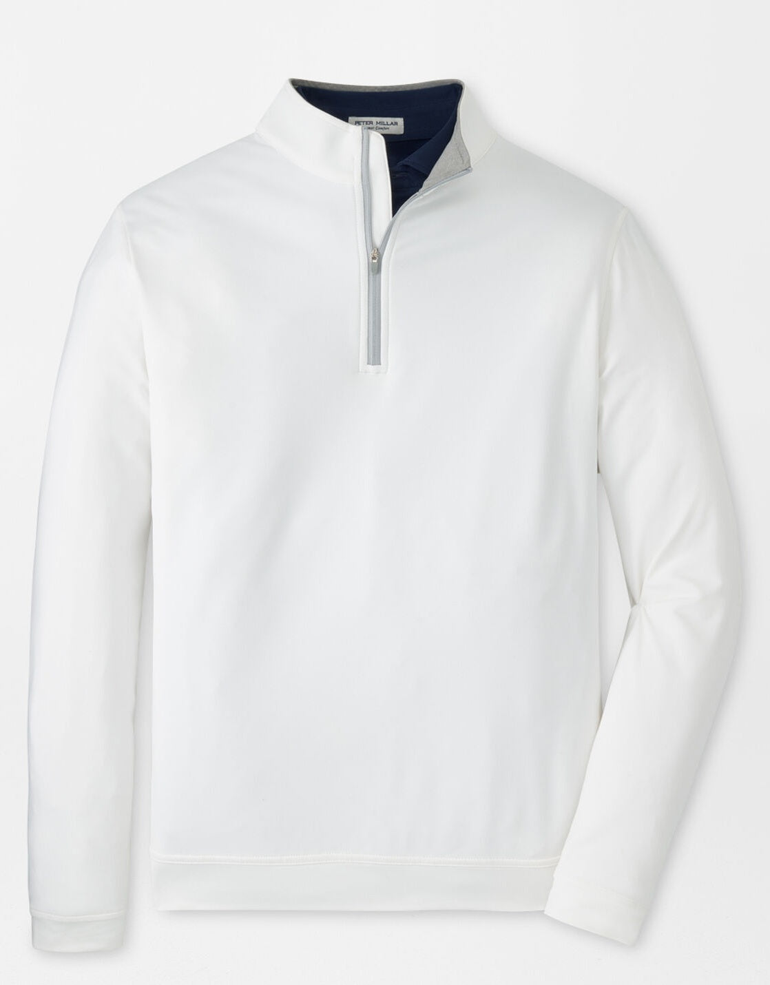 PETER MILLAR Perth Performance Quarter Zip Sweater - Mens - White
