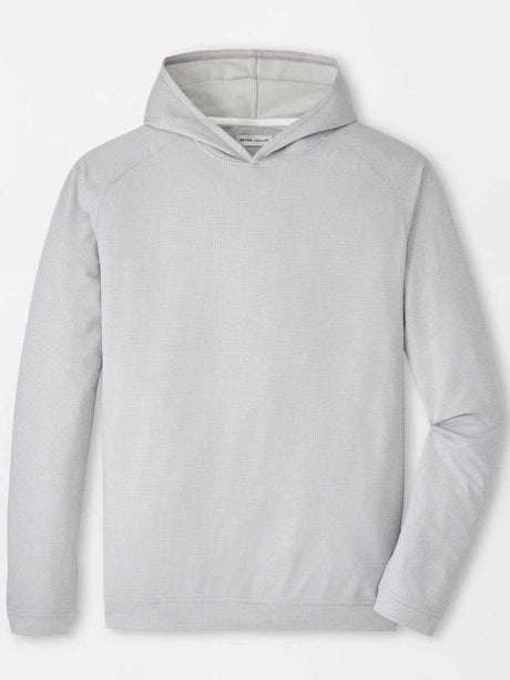 PETER MILLAR Pine Houndstooth Performance Golf Hoodie - Men's - Gale Grey