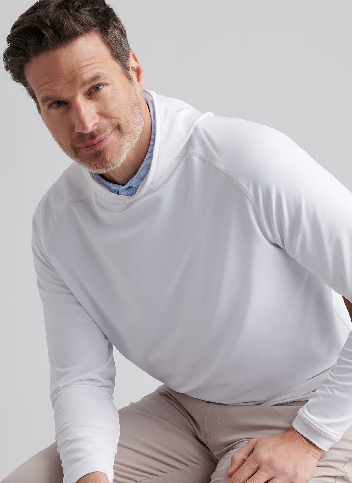 PETER MILLAR Pine Performance Golf Hoodie - Men's - White