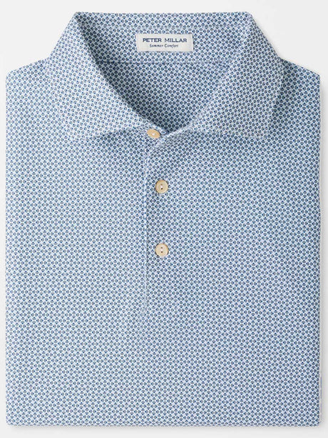 PETER MILLAR Rambla Performance Jersey Polo Shirt - Men's Classic Fit - White / Dark Amber