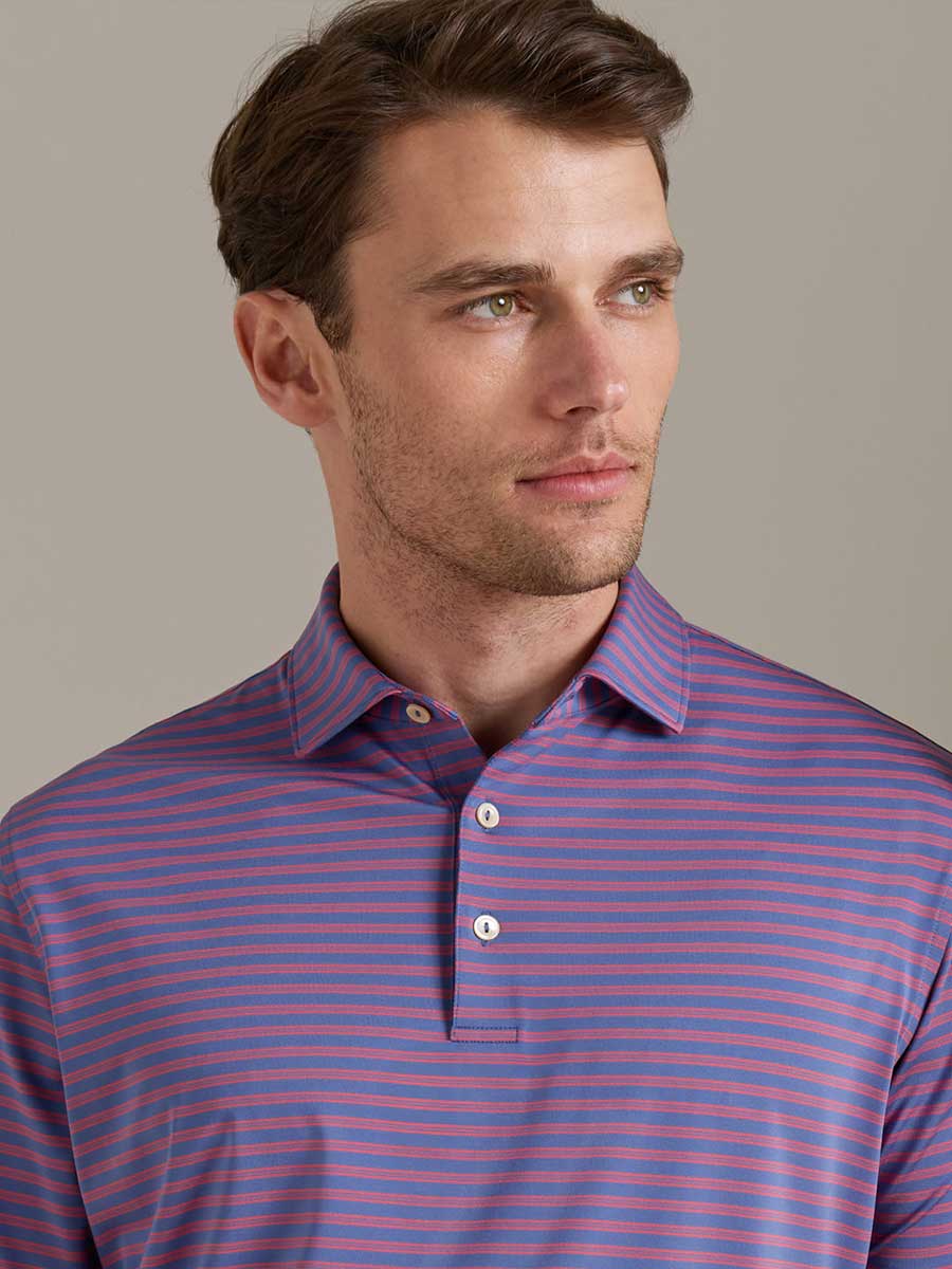 PETER MILLAR Rawlins Performance Jersey Polo Shirt - Men's Classic Fit - Bali Blue
