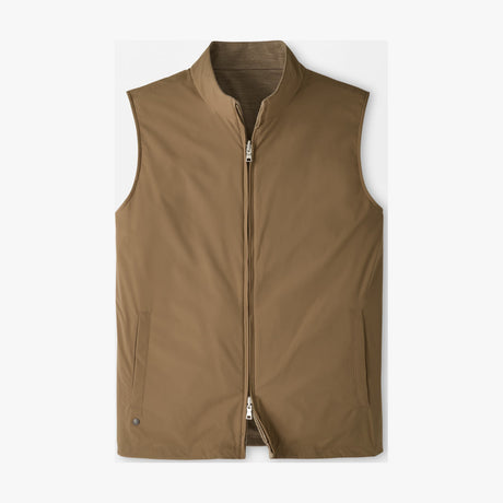 Peter Millar Ryder Reversible Gilet in Light Mocha - front product view
