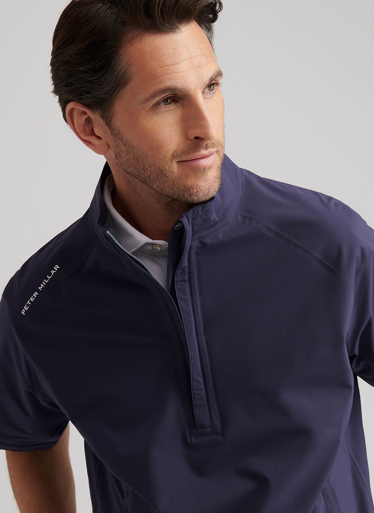 PETER MILLAR Shield Short-Sleeve Waterproof Rain Shell – Men’s – Navy