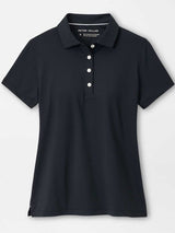 PETER MILLAR Short Sleeved Button Polo - Womens - Black