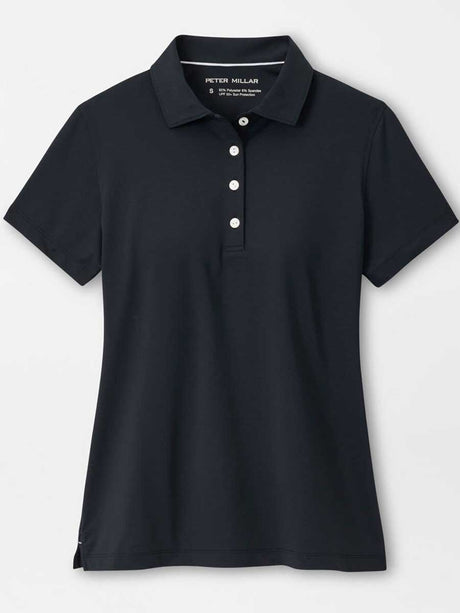 PETER MILLAR Short Sleeved Button Polo - Womens - Black