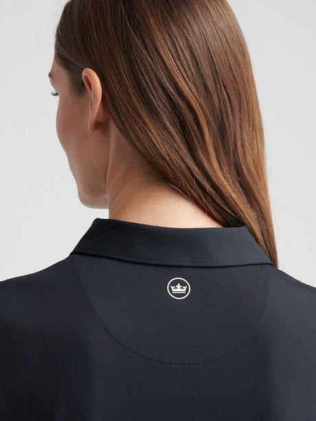 PETER MILLAR Short Sleeved Button Polo - Womens - Black