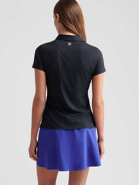 PETER MILLAR Short Sleeved Button Polo - Womens - Black