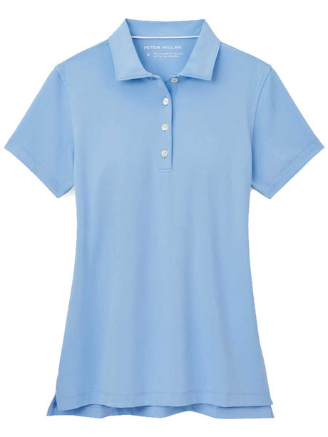 Peter Millar Short Sleeved Button Polo in Cottage Blue - front product view