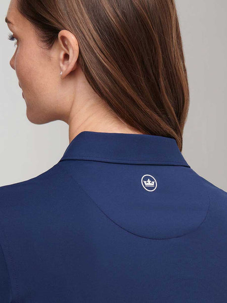 PETER MILLAR Short Sleeved Button Polo - Womens - Navy