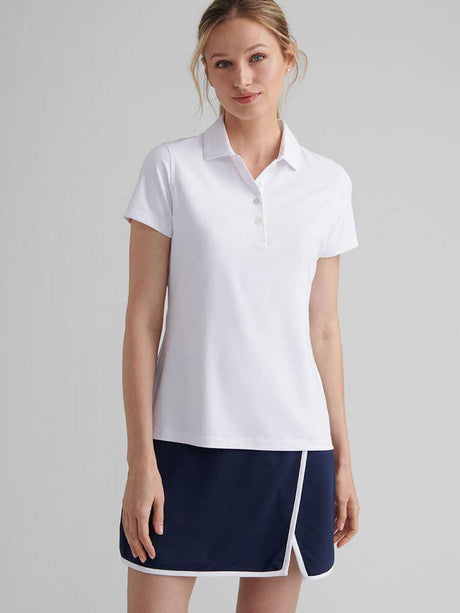 PETER MILLAR Short Sleeved Button Polo - Womens - White