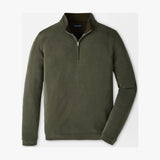 Peter Millar Soft Suede Performance Quarter-Zip in Dark Olive - front product view