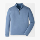 Peter Millar Soft Suede Performance Quarter-Zip in Windy Blue - front product view