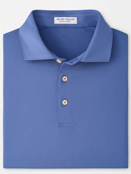 PETER MILLAR Solid Performance Jersey Polo Shirt - Men's Classic Fit - Bali Blue