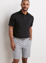 PETER MILLAR Solid Performance Jersey Polo Shirt - Men's Classic Fit - Black