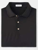 PETER MILLAR Solid Performance Jersey Polo Shirt - Men's Classic Fit - Black