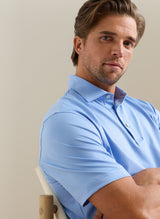 PETER MILLAR Solid Performance Jersey Polo Shirt - Men's Classic Fit - Bluebird
