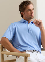 PETER MILLAR Solid Performance Jersey Polo Shirt - Men's Classic Fit - Bluebird