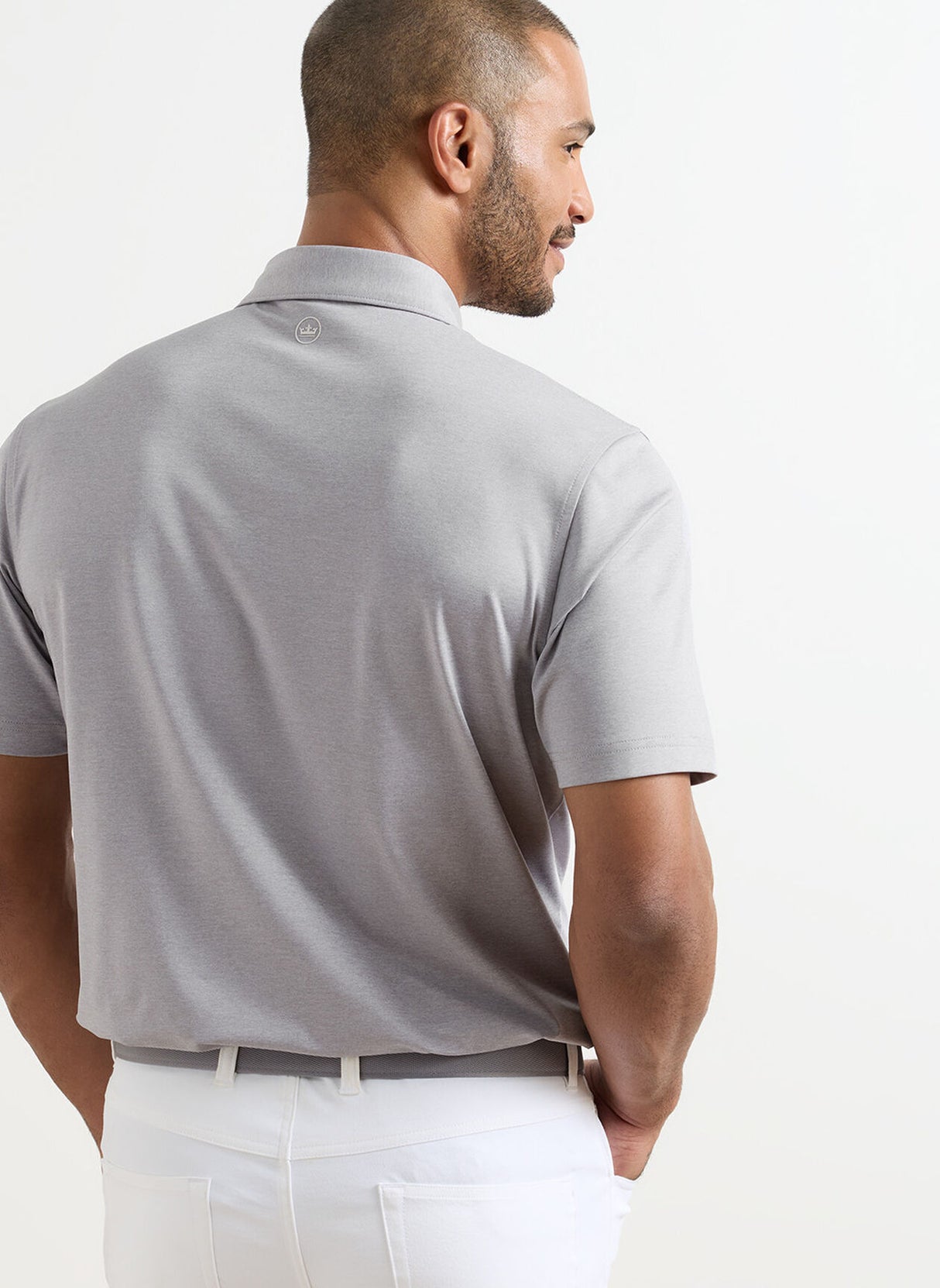 PETER MILLAR Solid Performance Jersey Polo Shirt - Men's Classic Fit - Gale Grey