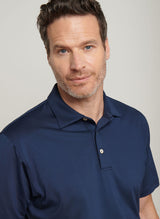 PETER MILLAR Solid Performance Jersey Polo Shirt - Men's Classic Fit - Navy