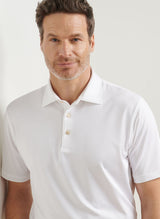 PETER MILLAR Solid Performance Jersey Polo Shirt - Men's Classic Fit - White