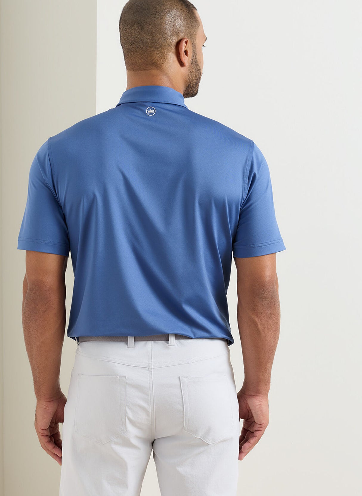 PETER MILLAR Solid Performance Jersey Polo Shirt - Men's Classic Fit - Windsor Blue