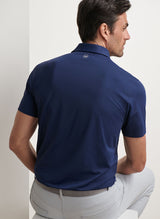 PETER MILLAR Solid Performance Jersey Polo Shirt - Men's Tailored Fit - Navy