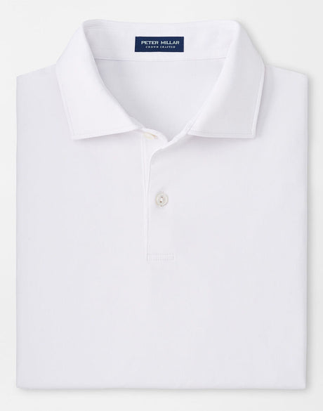 PETER MILLAR Solid Performance Jersey Polo Shirt - Men's Tailored Fit - White