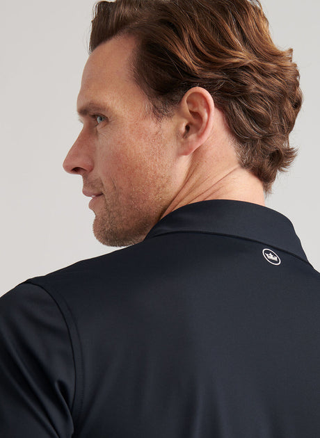 PETER MILLAR Soul Performance Mesh Polo Shirt - Men's Tailored Fit - Black