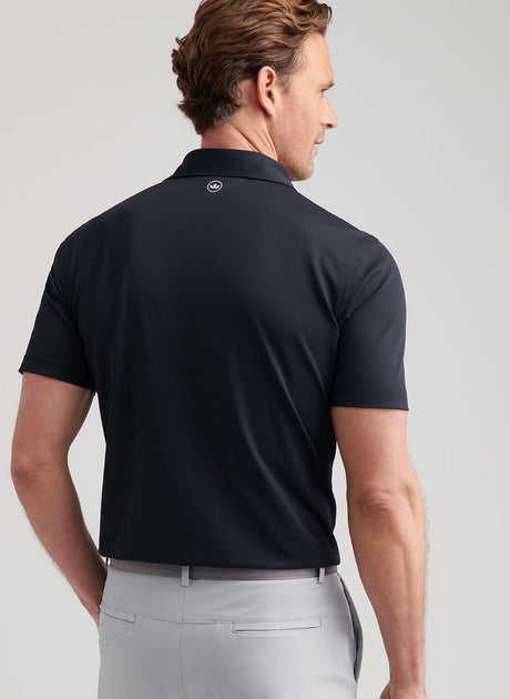 PETER MILLAR Soul Performance Mesh Polo Shirt - Men's Tailored Fit - Black