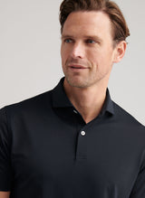 PETER MILLAR Soul Performance Mesh Polo Shirt - Men's Tailored Fit - Black