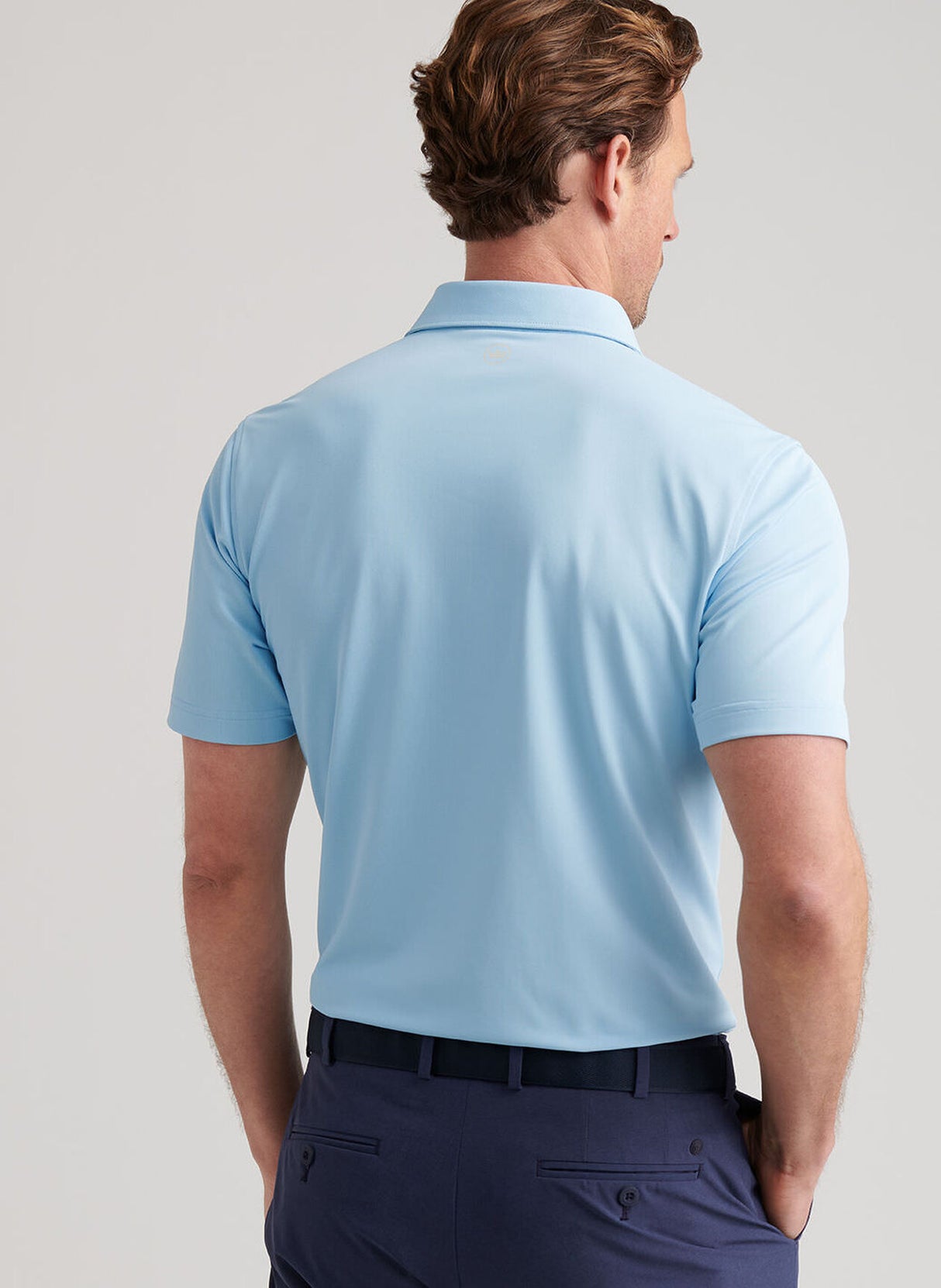 PETER MILLAR Soul Performance Mesh Polo Shirt - Men's Tailored Fit - Blue Frost