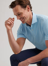 PETER MILLAR Soul Performance Mesh Polo Shirt - Men's Tailored Fit - Blue Frost